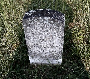 Wallen, 1816-1886. He has a veteran's headstone, due to serving in "Company L, 8th Regiment of the United States Army of Tennessee". His son Joe B. Wallen, who is buried here also, was conscripted by the Confederate Army, captured at Vicksburg, paroled, then joined the Union Army with Big Sandy.