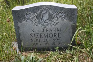 My great uncle, Benjamin Franklin ("Frank") Sizemore, 26 Sep 1895-19 Jul 1928, buried at the Sizemore Family Cemetery in Eidson, Tennessee.