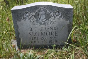 My great uncle, Benjamin Franklin ("Frank") Sizemore, 26 Sep 1895-19 Jul 1928, buried at the Sizemore Family Cemetery in Eidson, Tennessee.